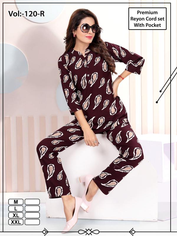 Fashion Talk Vol 120 Rayon Printed womens Co Ord set Wholesaler market