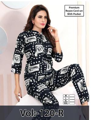 Fashion Talk Vol 120 Rayon Printed womens Co Ord set Wholesaler market