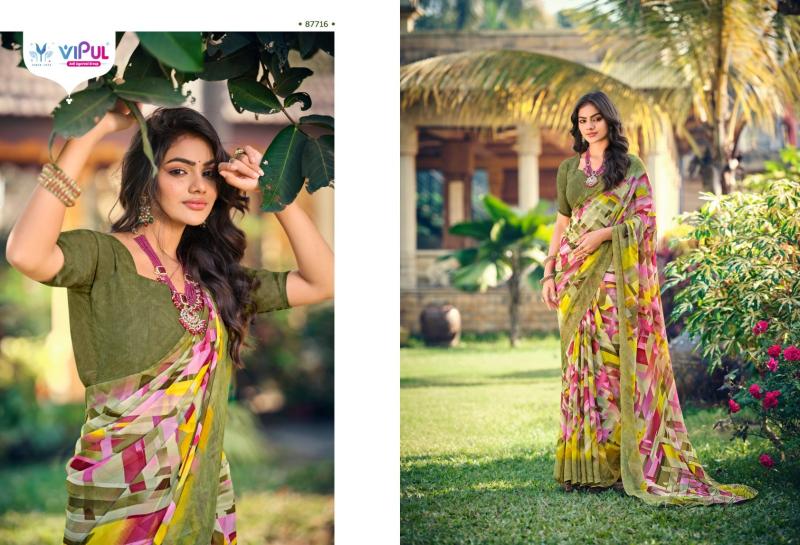 Vipul Simran Georgette wholesale sarees in surat market