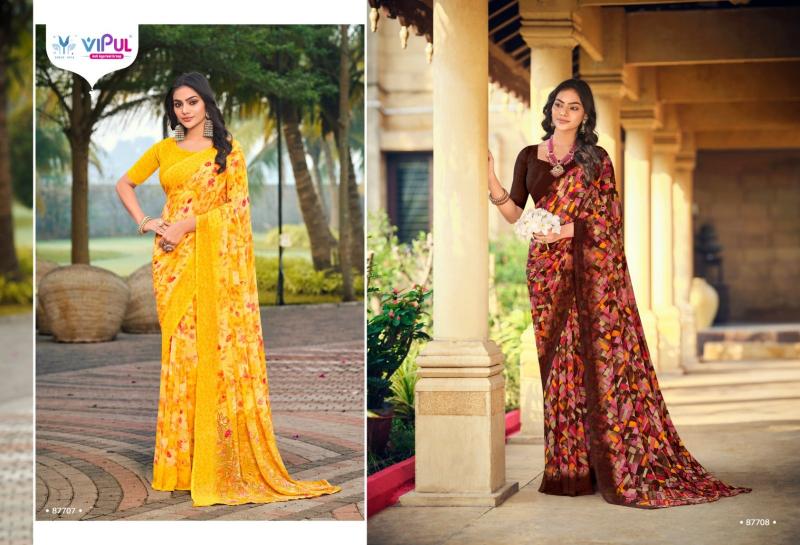 Vipul Simran Georgette wholesale sarees in surat market