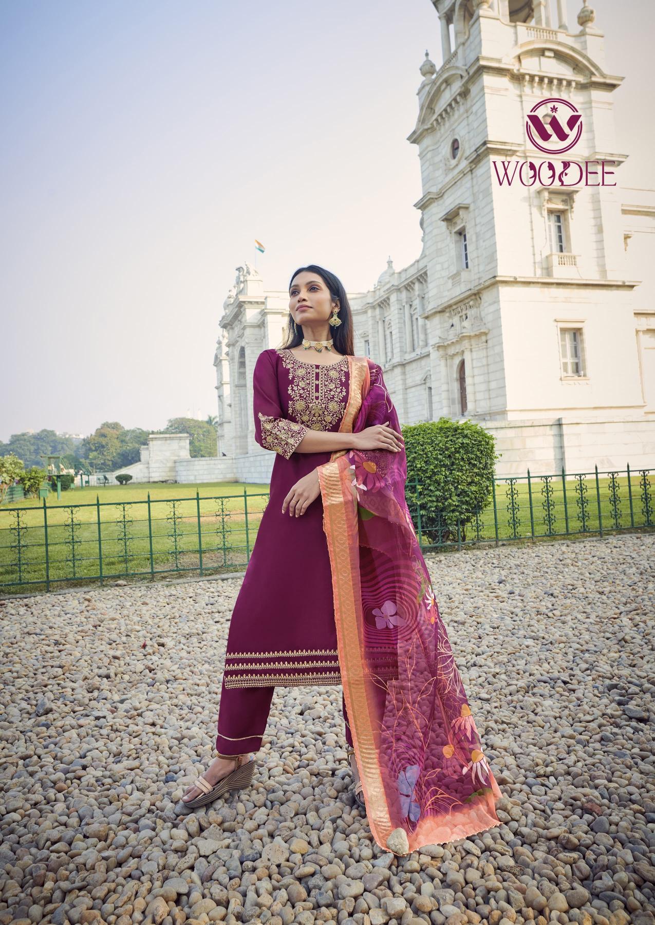 Woodee Veda Pure heavy viscose designer kurti catalogue