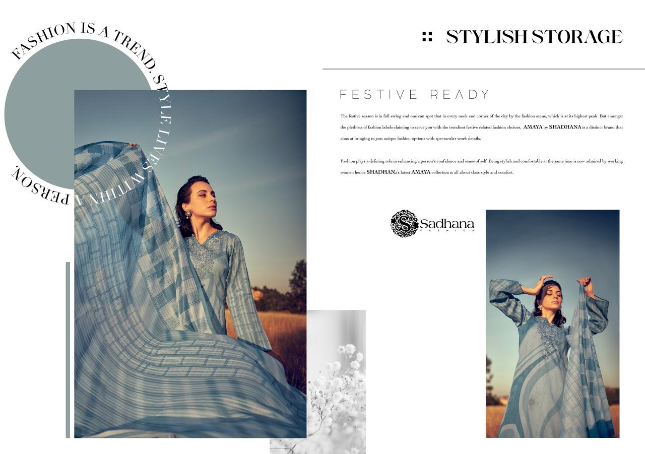 AMAYA FENCY WORK WITH DIGITAL PRINT WHOLESALE DRESS MATERIAL CATALOGUE