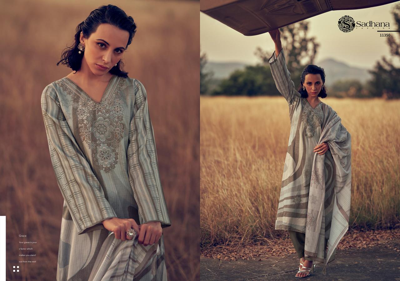 AMAYA FENCY WORK WITH DIGITAL PRINT WHOLESALE DRESS MATERIAL CATALOGUE