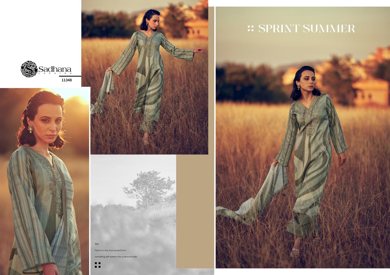 AMAYA FENCY WORK WITH DIGITAL PRINT WHOLESALE DRESS MATERIAL CATALOGUE