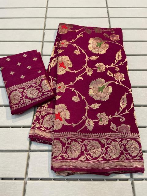 BANARASI KHADI GEORGETTE SILK SAREES WHOLESALE SAREE MARKET IN INDORE