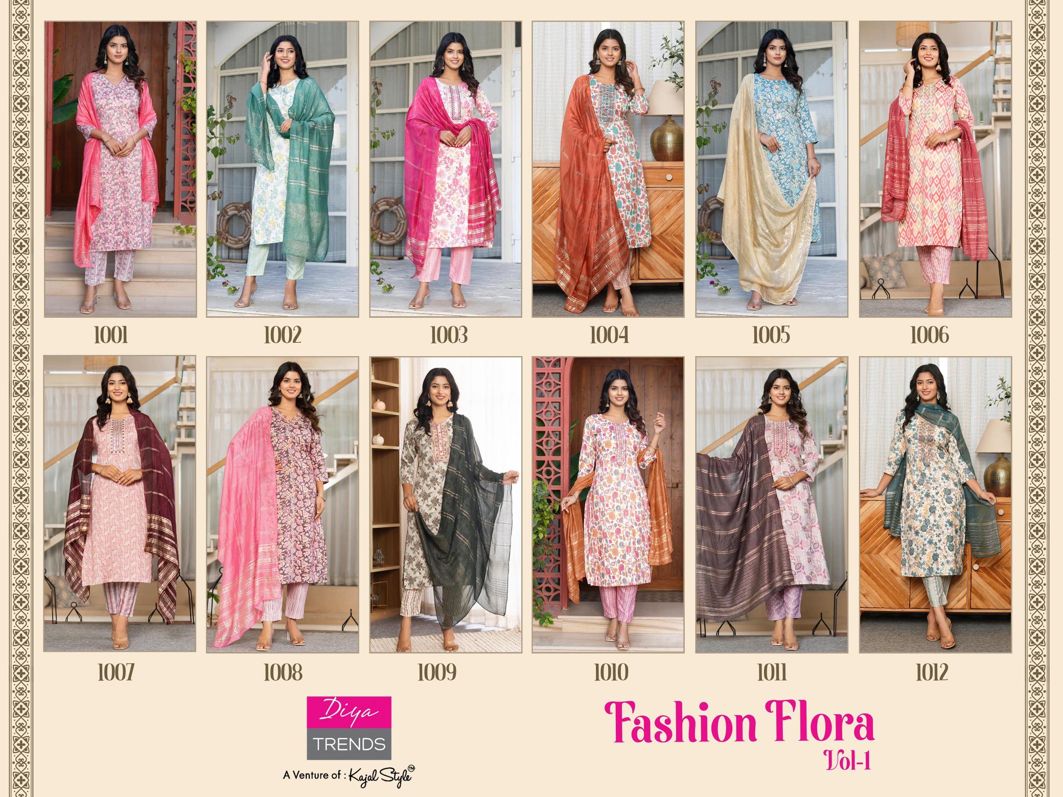 DIYA TRENDS FASHION FLORA VOL.1 BRANDED KURTI MANUFACTURE IN SURAT