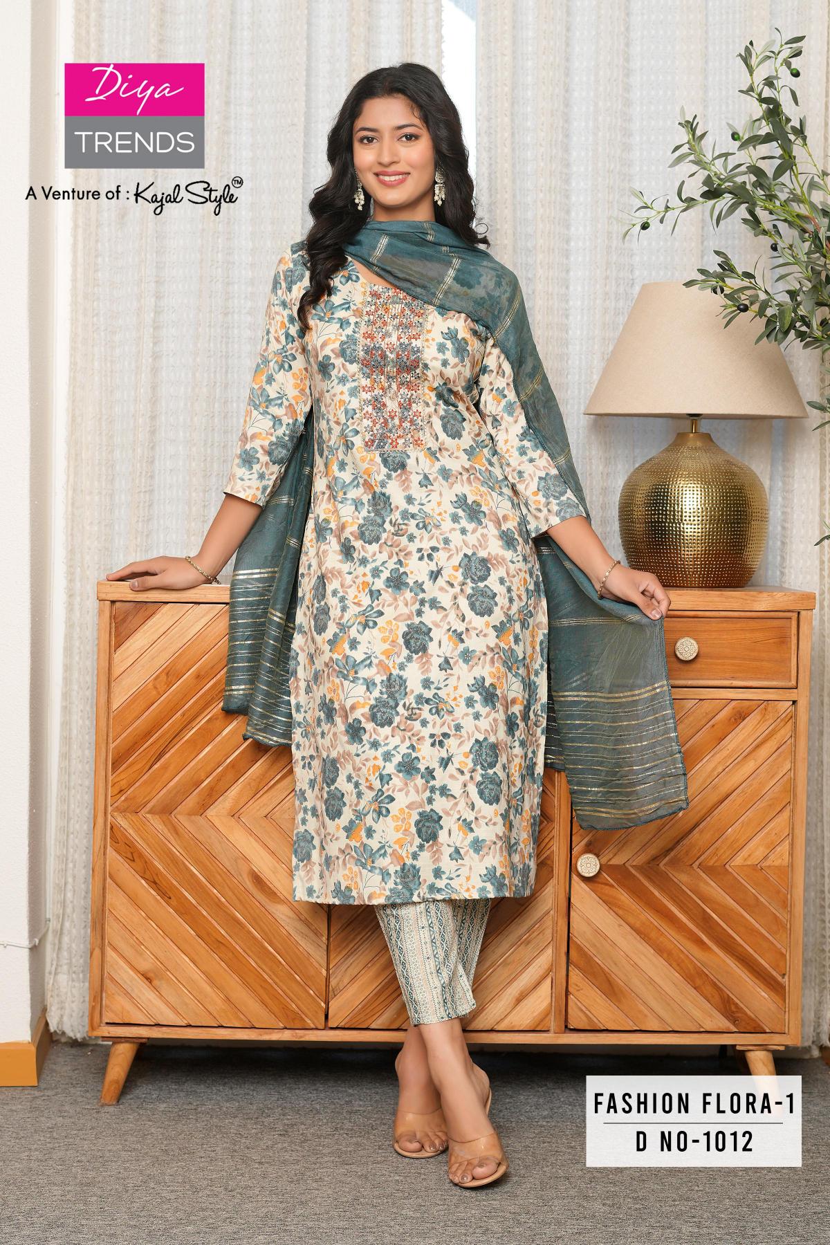DIYA TRENDS FASHION FLORA VOL.1 BRANDED KURTI MANUFACTURE IN SURAT