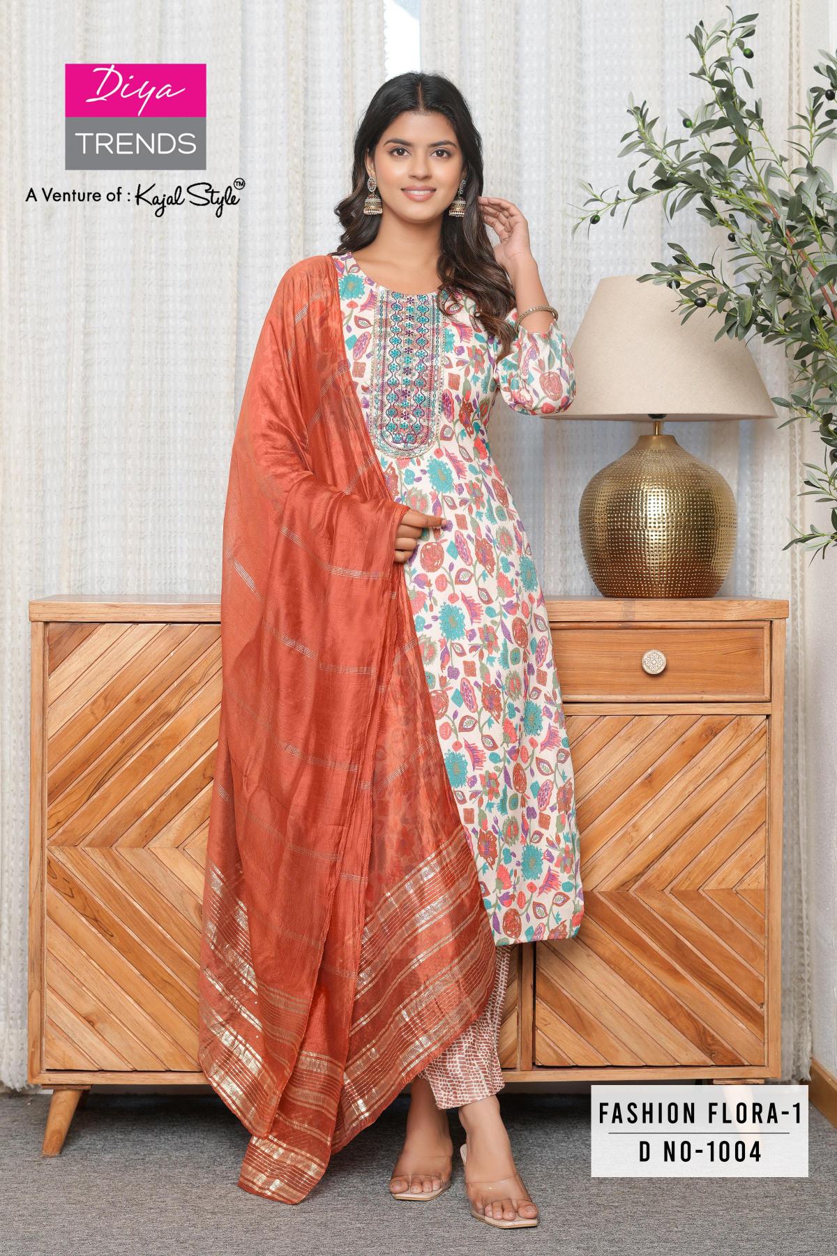 DIYA TRENDS FASHION FLORA VOL.1 BRANDED KURTI MANUFACTURE IN SURAT