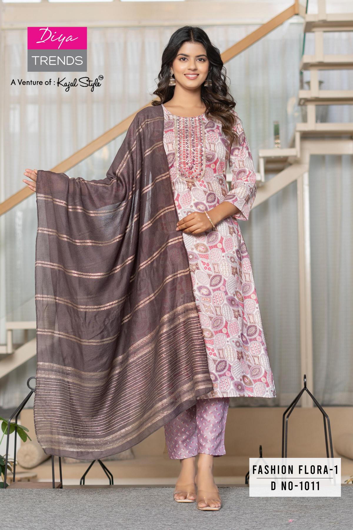DIYA TRENDS FASHION FLORA VOL.1 BRANDED KURTI MANUFACTURE IN SURAT