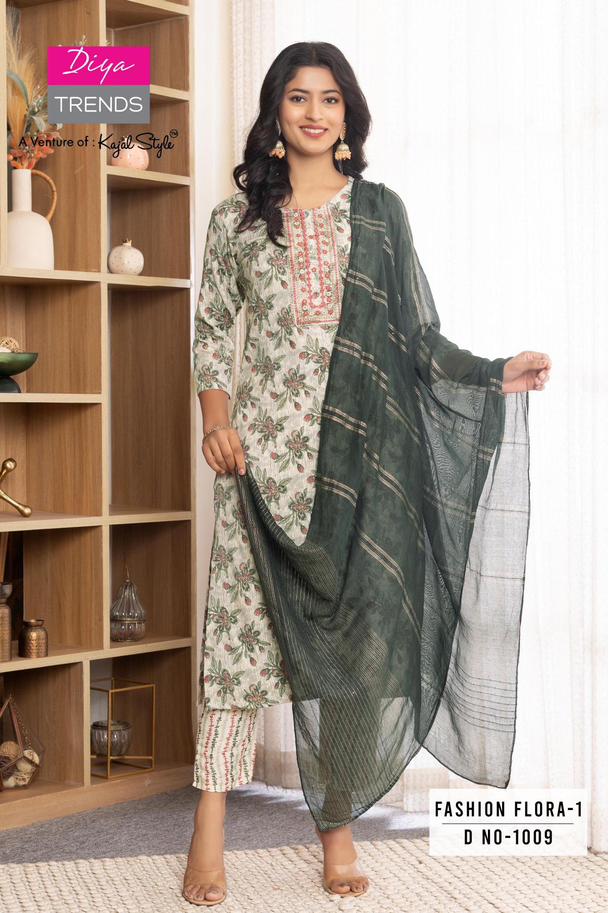DIYA TRENDS FASHION FLORA VOL.1 BRANDED KURTI MANUFACTURE IN SURAT