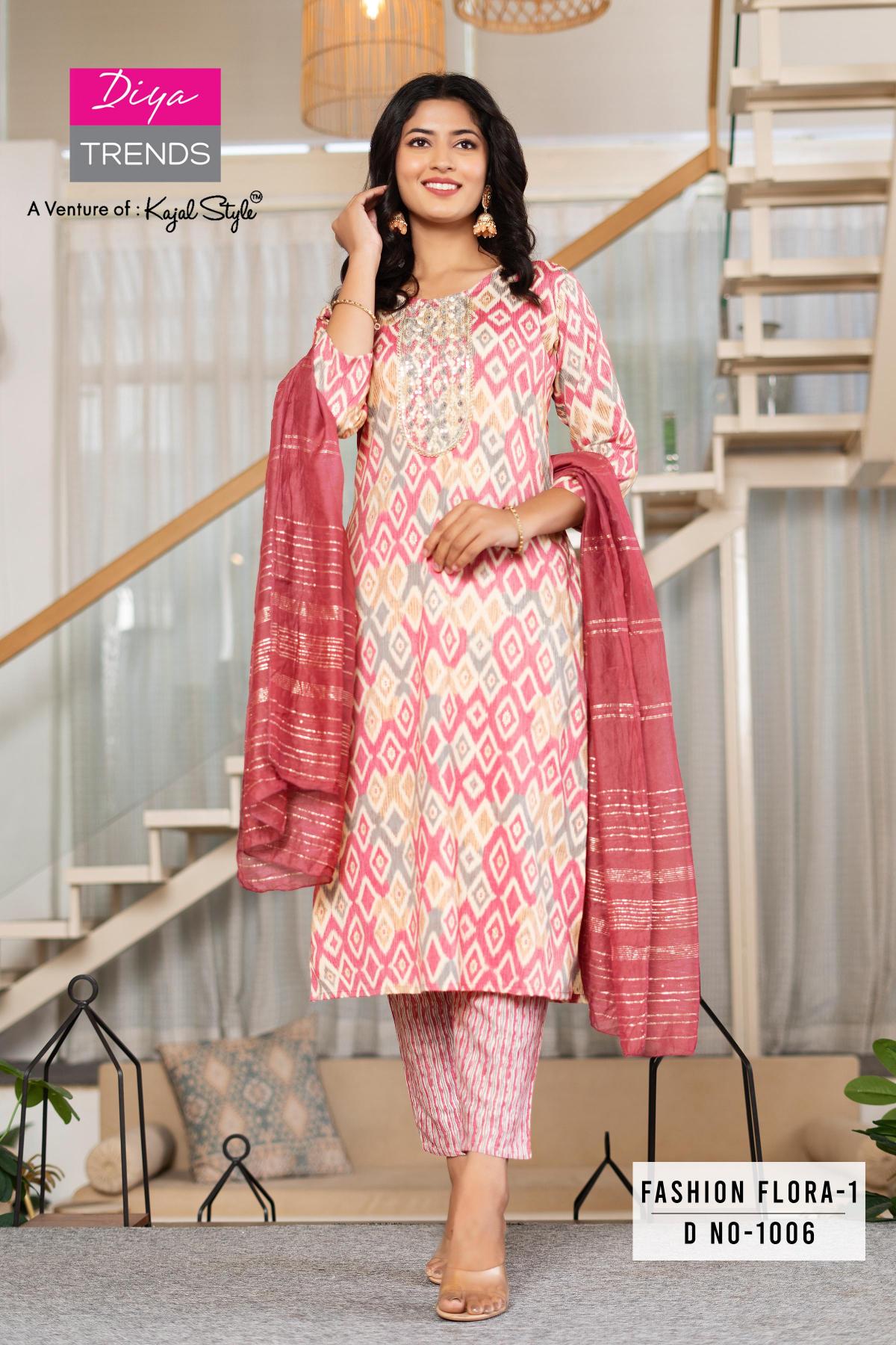 DIYA TRENDS FASHION FLORA VOL.1 BRANDED KURTI MANUFACTURE IN SURAT