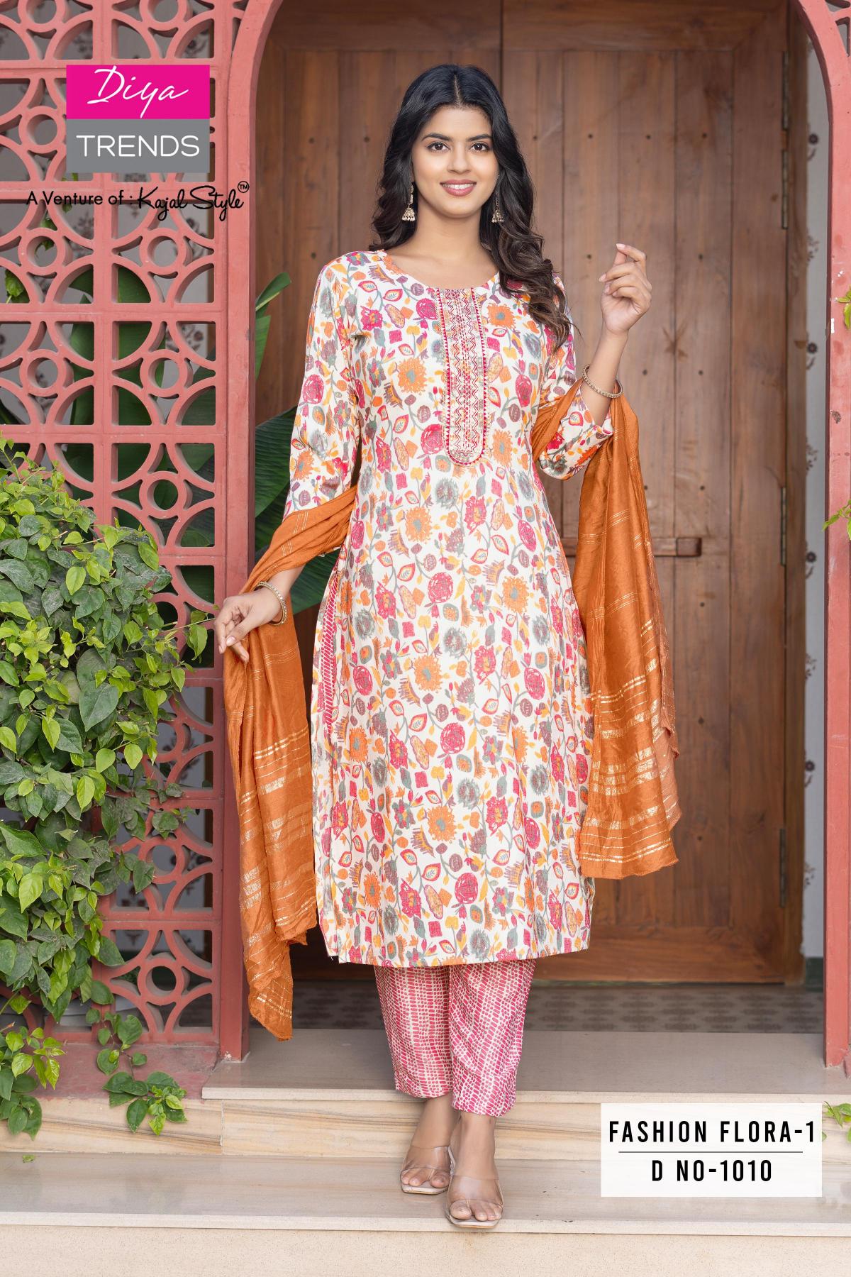 DIYA TRENDS FASHION FLORA VOL.1 BRANDED KURTI MANUFACTURE IN SURAT