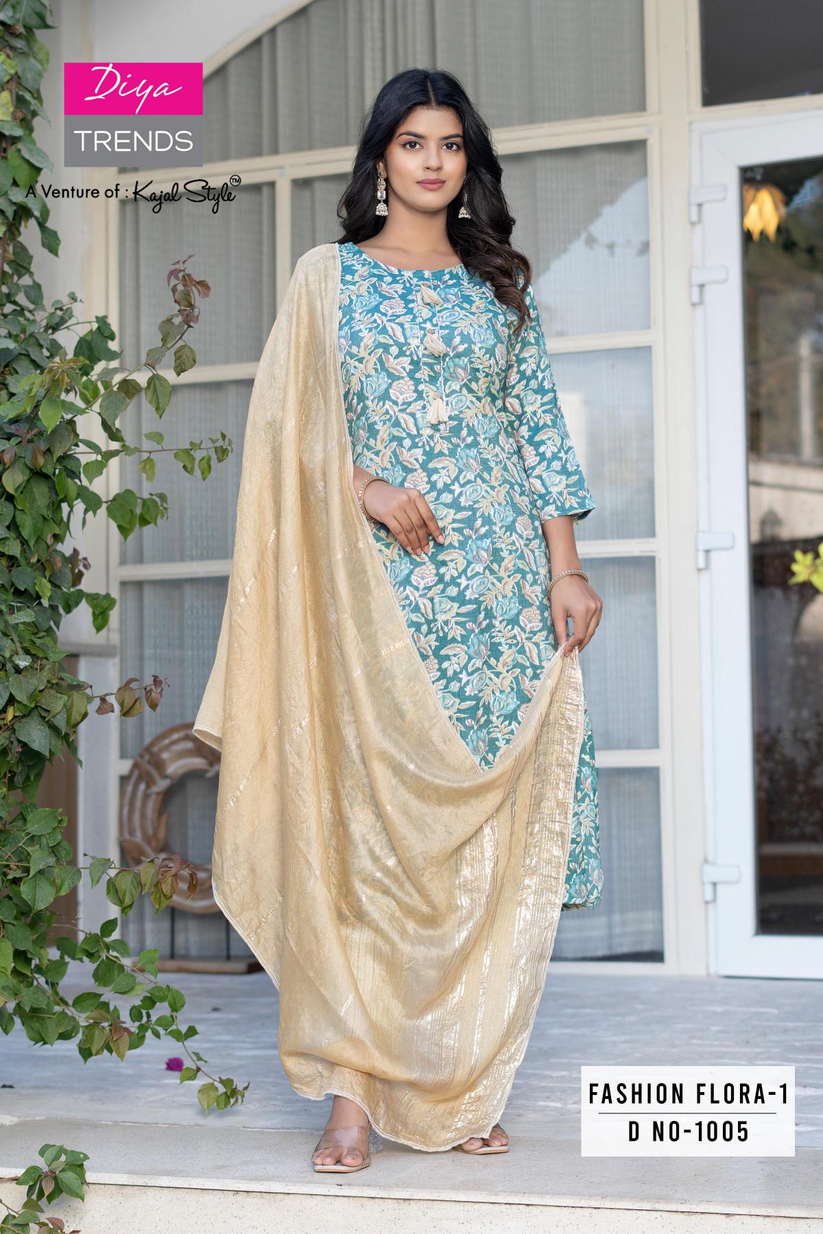 DIYA TRENDS FASHION FLORA VOL.1 BRANDED KURTI MANUFACTURE IN SURAT