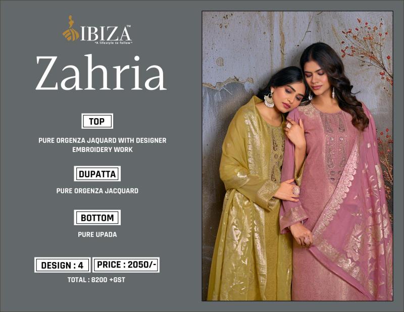 Ibiza Cinderella Zahria Organza Chudidhar Material Online Shopping