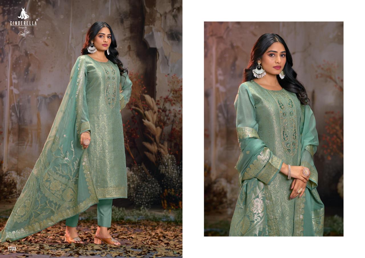 Ibiza Cinderella Zahria Organza Chudidhar Material Online Shopping