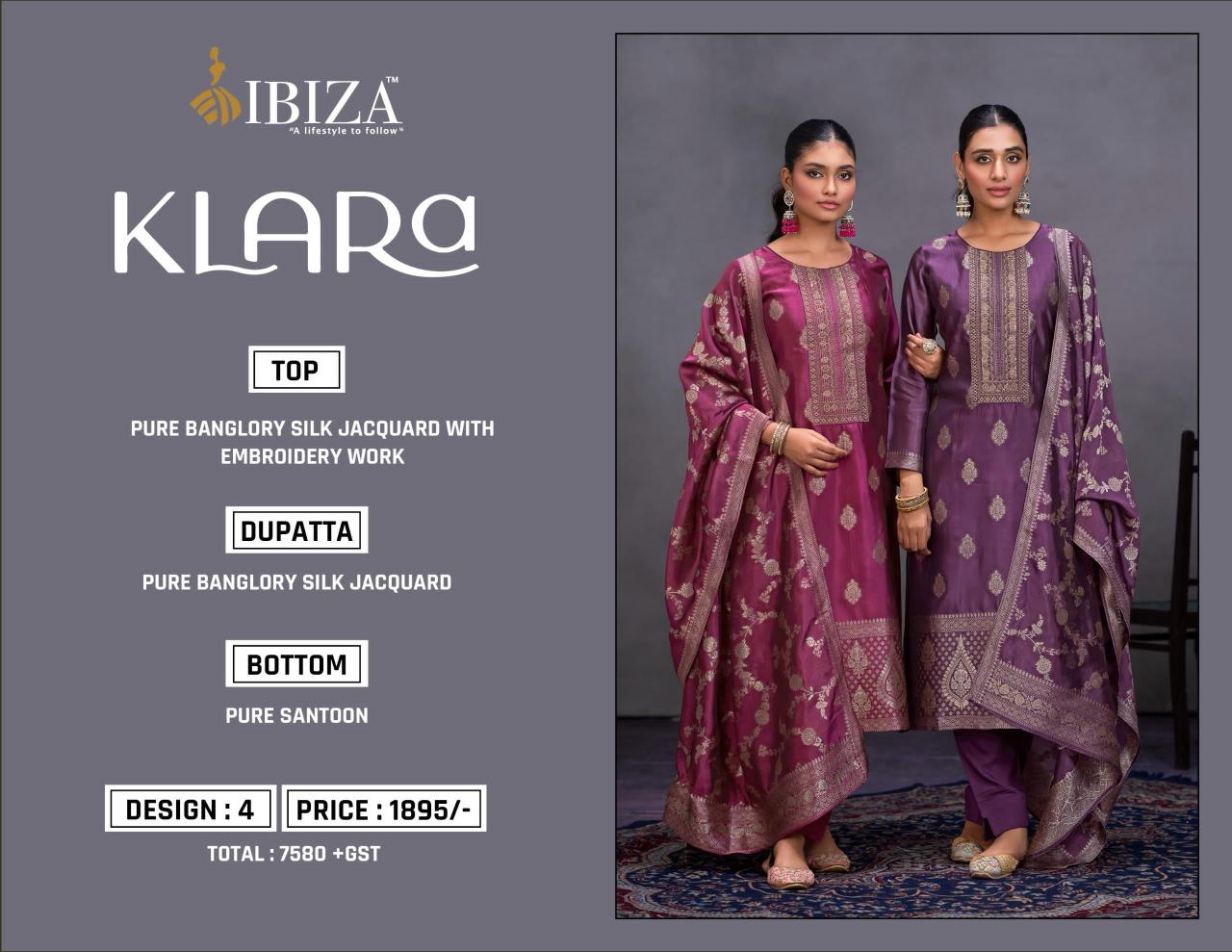 IBIZA KIARA PURE BANGLORY SILK SURAT DRESS MATERIAL WHOLESALE SHOP