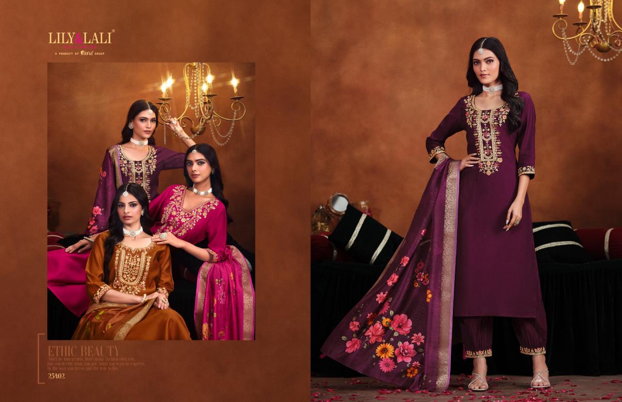 LILY & LALI MIRROR WORK EMBROIDERY KURTI PANT SET LADIES KURTI WHOLESALE MARKET IN SURAT