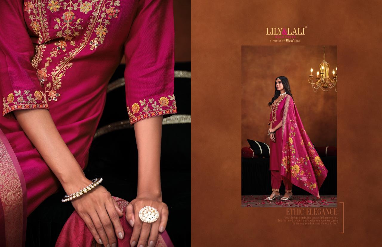 LILY & LALI MIRROR WORK EMBROIDERY KURTI PANT SET LADIES KURTI WHOLESALE MARKET IN SURAT