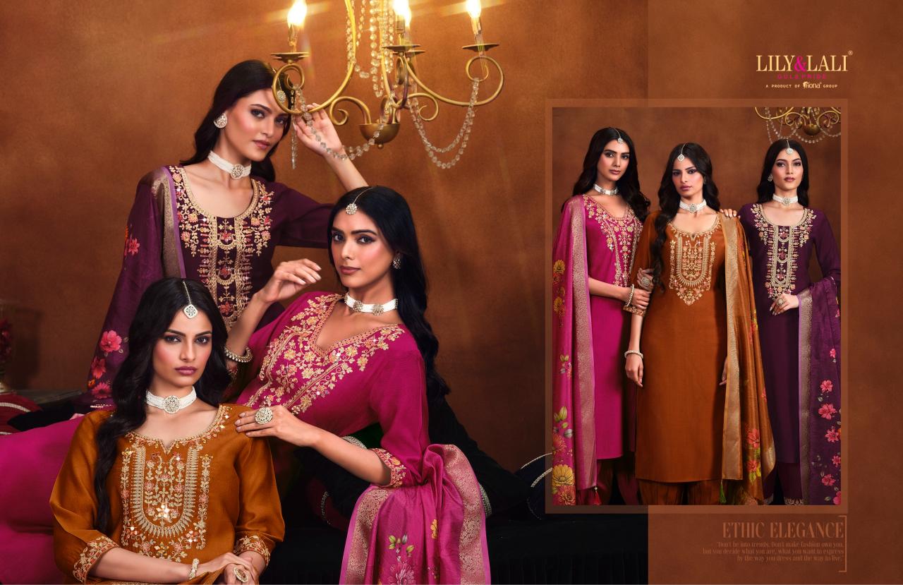 LILY & LALI MIRROR WORK EMBROIDERY KURTI PANT SET LADIES KURTI WHOLESALE MARKET IN SURAT