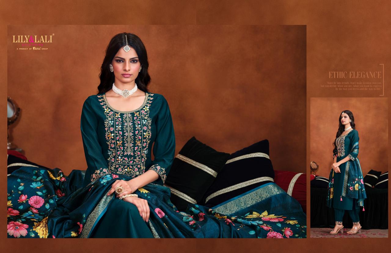 LILY & LALI MIRROR WORK EMBROIDERY KURTI PANT SET LADIES KURTI WHOLESALE MARKET IN SURAT
