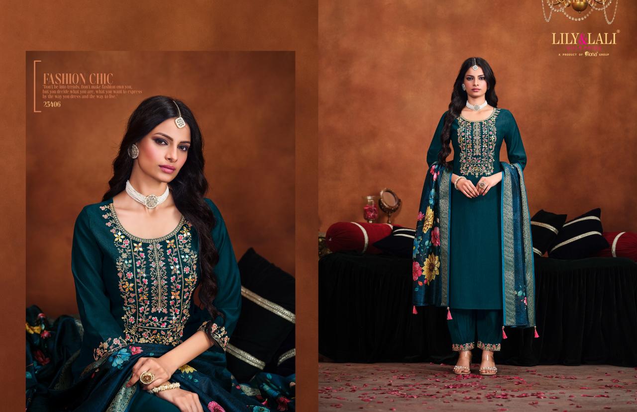 LILY & LALI MIRROR WORK EMBROIDERY KURTI PANT SET LADIES KURTI WHOLESALE MARKET IN SURAT