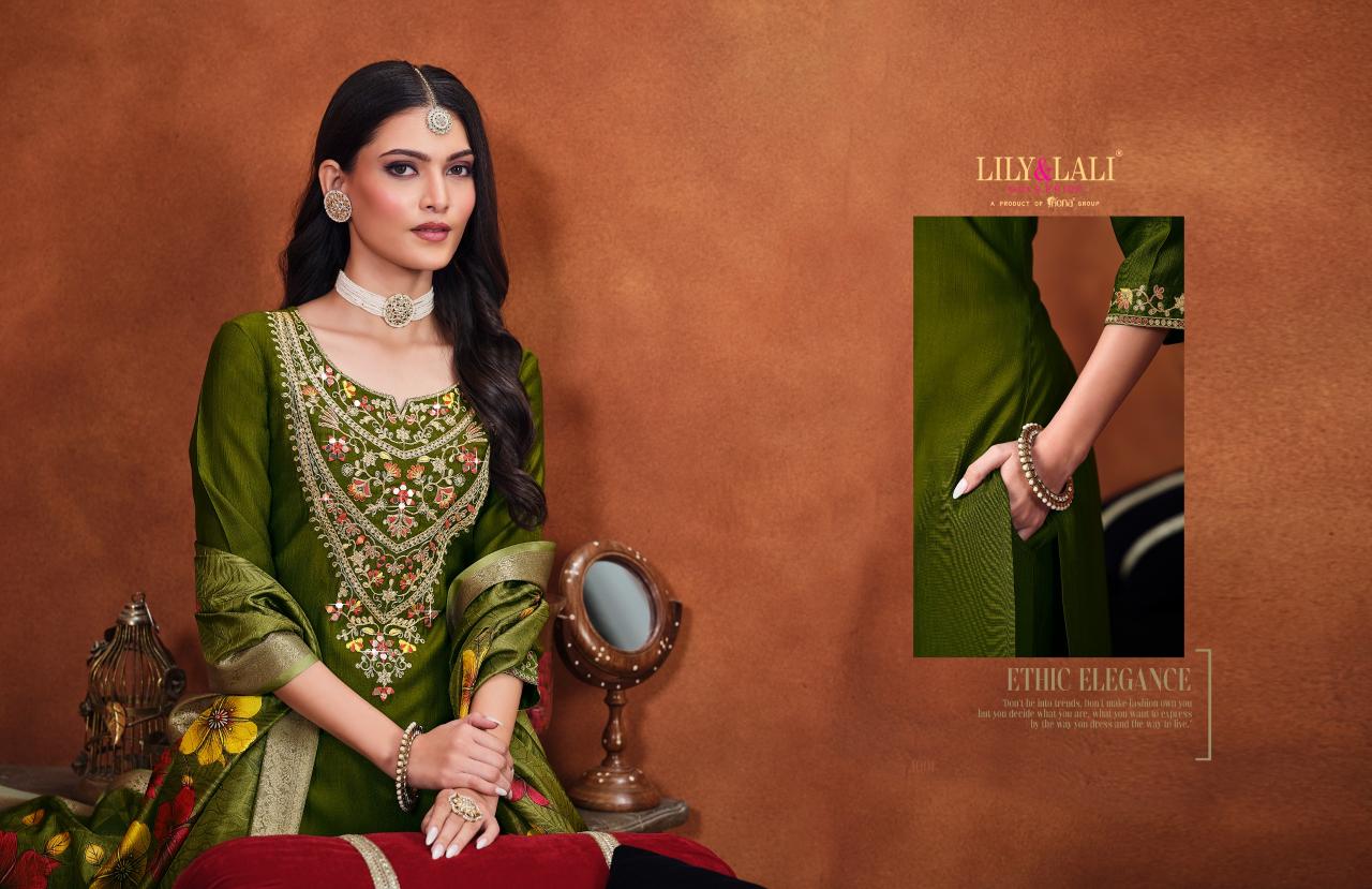 LILY & LALI MIRROR WORK EMBROIDERY KURTI PANT SET LADIES KURTI WHOLESALE MARKET IN SURAT