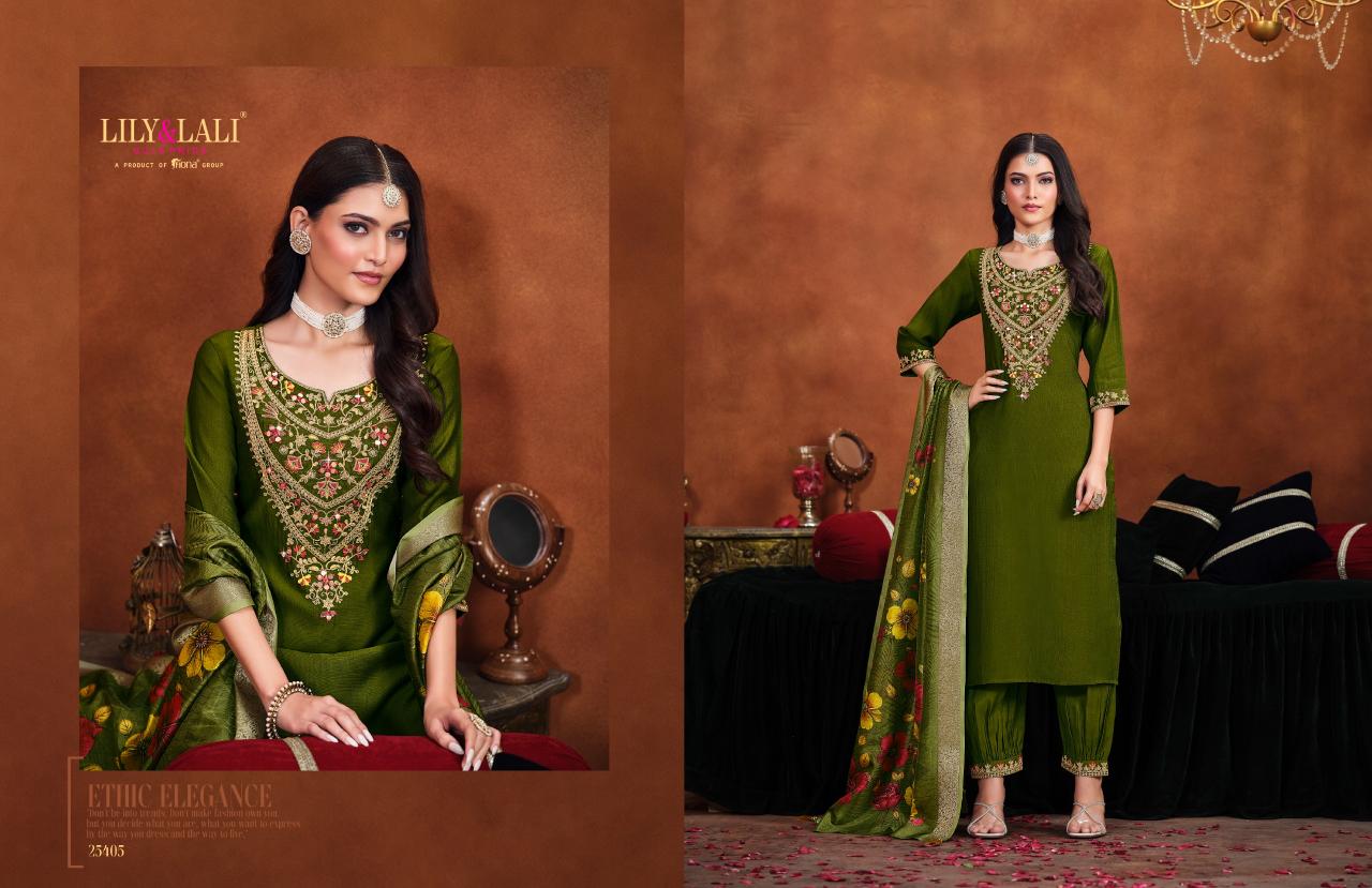 LILY & LALI MIRROR WORK EMBROIDERY KURTI PANT SET LADIES KURTI WHOLESALE MARKET IN SURAT