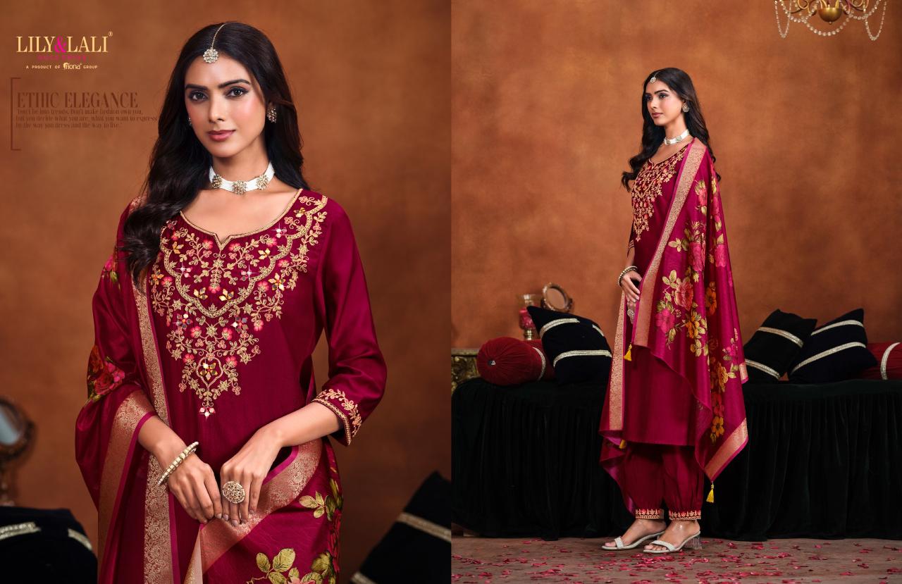 LILY & LALI MIRROR WORK EMBROIDERY KURTI PANT SET LADIES KURTI WHOLESALE MARKET IN SURAT