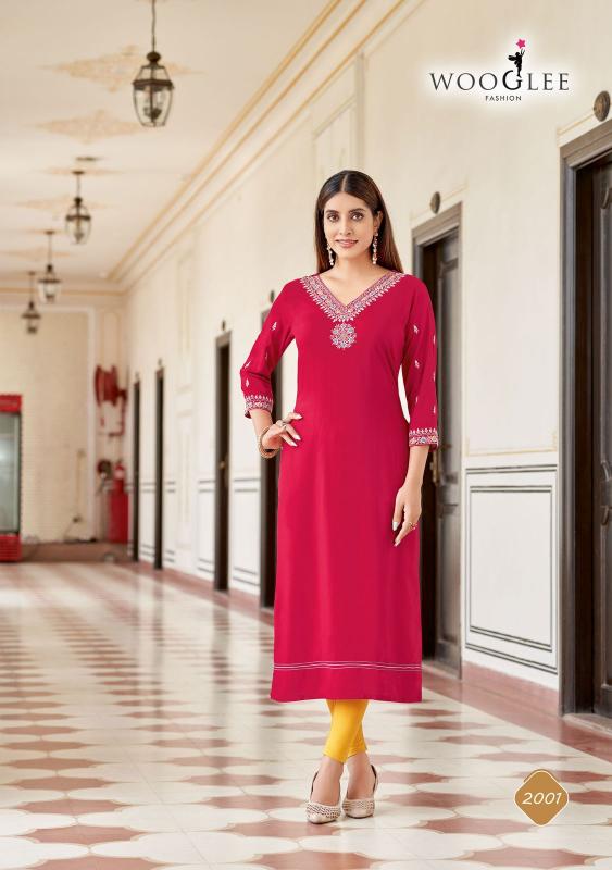 Wooglee Veera Heavy Rayon Hand Work Wholesale Kurti market in Mumbai