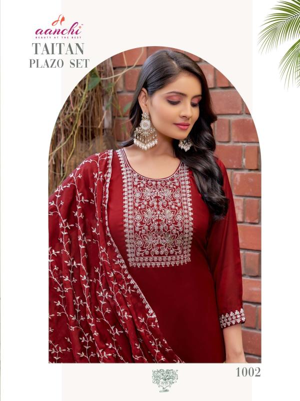 AANCHI TAITAN KURTI  PLAZO WITH DUPATTA SET CATALOGUE ONLINE WHOLESALE 