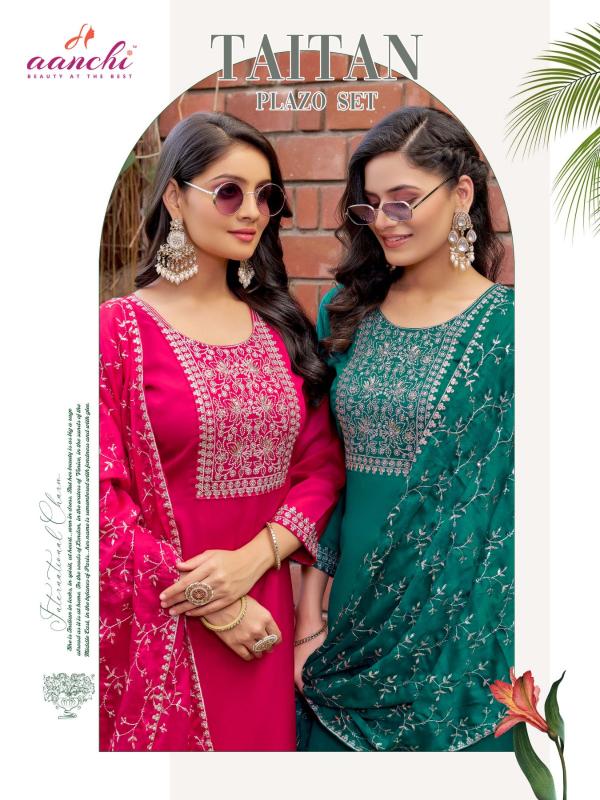 AANCHI TAITAN KURTI  PLAZO WITH DUPATTA SET CATALOGUE ONLINE WHOLESALE 