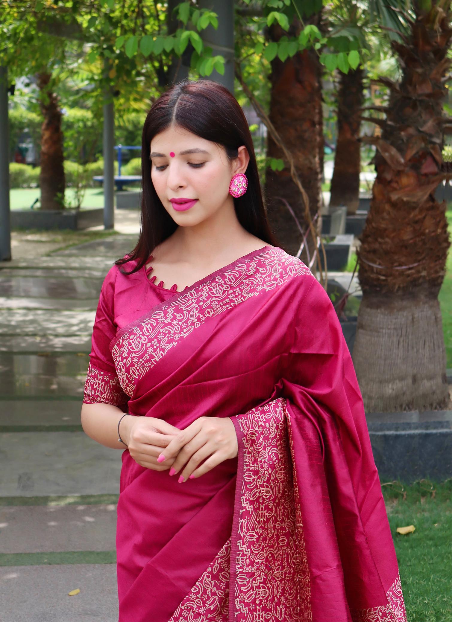 AKSHARA BANGLORI SILK KALAMKARI SAREE WHOLESALE SURAT MARKET