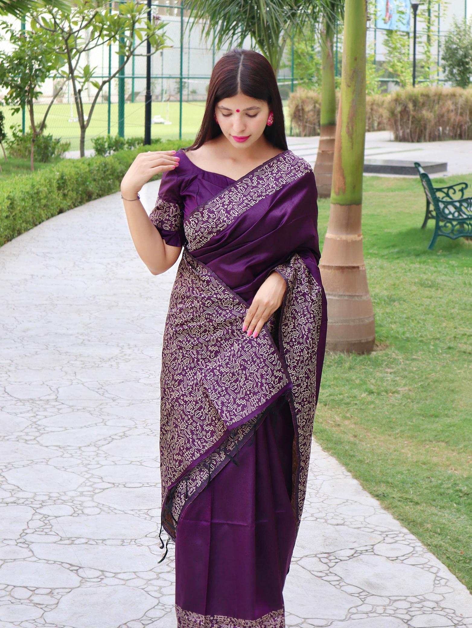 AKSHARA BANGLORI SILK KALAMKARI SAREE WHOLESALE SURAT MARKET