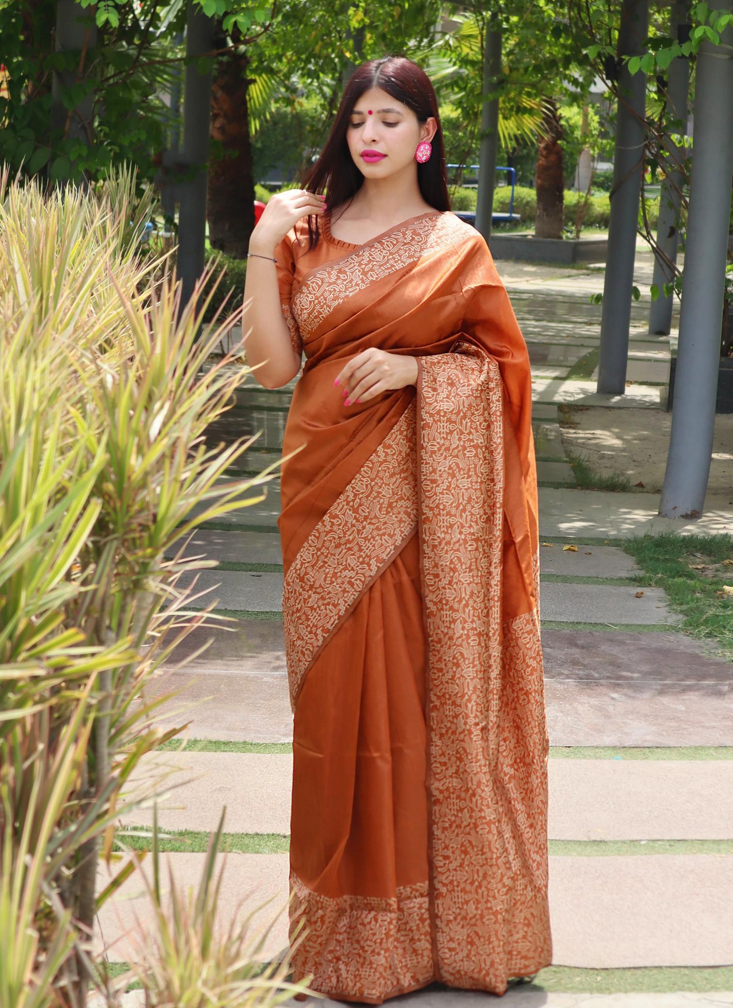 AKSHARA BANGLORI SILK KALAMKARI SAREE WHOLESALE SURAT MARKET