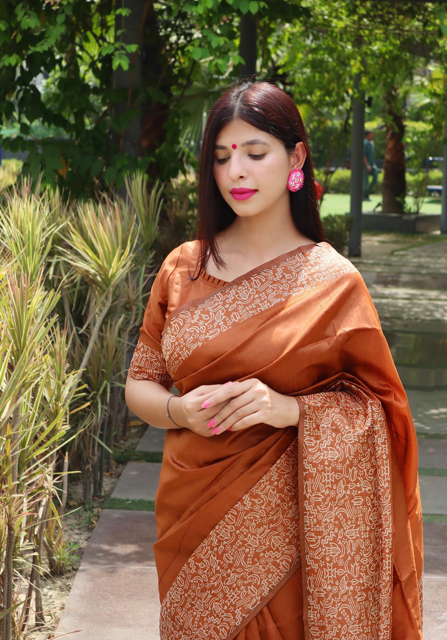 AKSHARA BANGLORI SILK KALAMKARI SAREE WHOLESALE SURAT MARKET