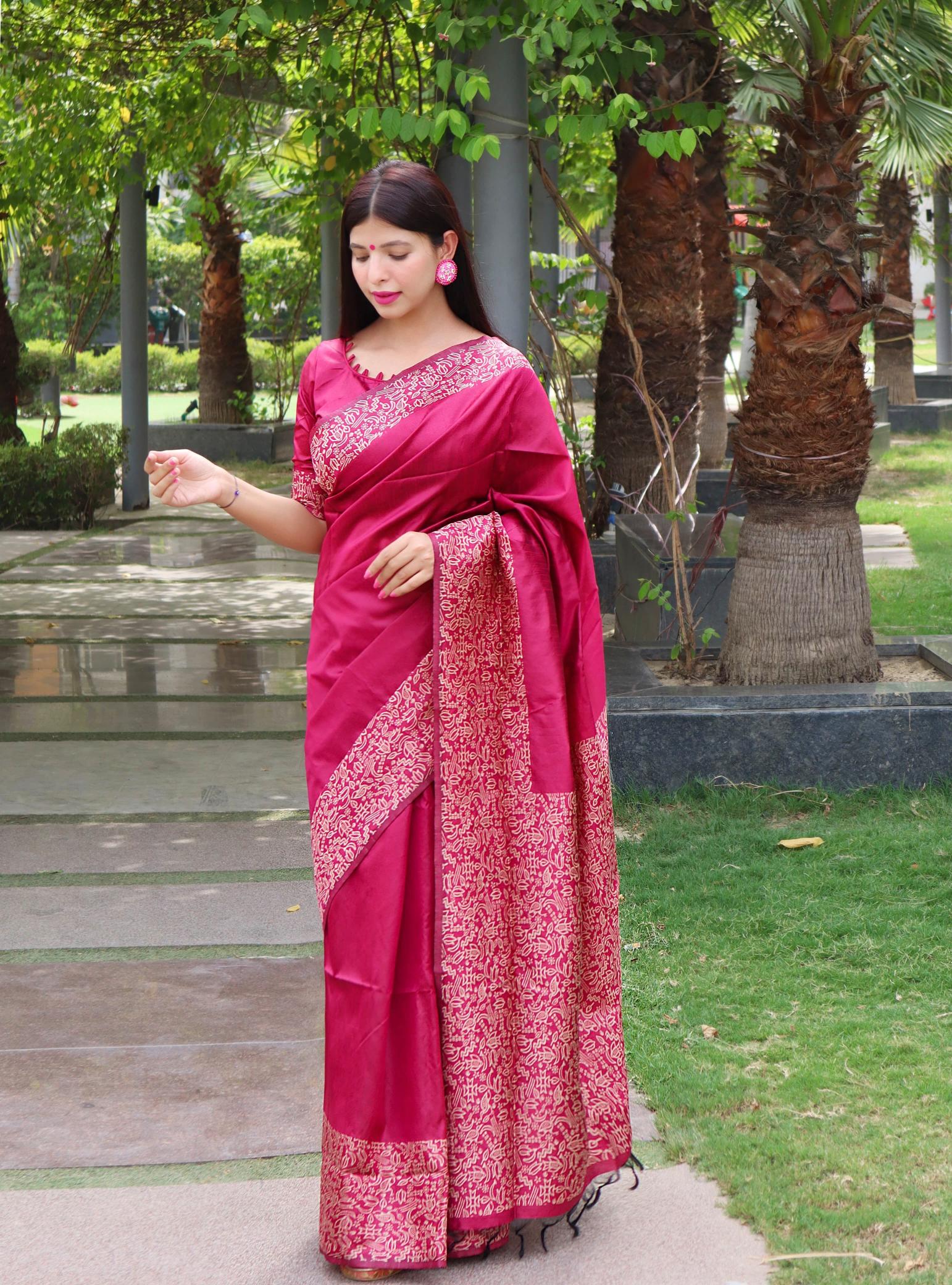 AKSHARA BANGLORI SILK KALAMKARI SAREE WHOLESALE SURAT MARKET