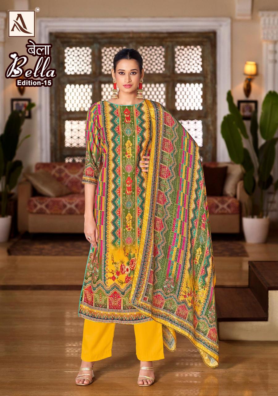 ALOK SUIT BELLA-15 WHOLESALE MARKET FOR DRESS MATERIAL