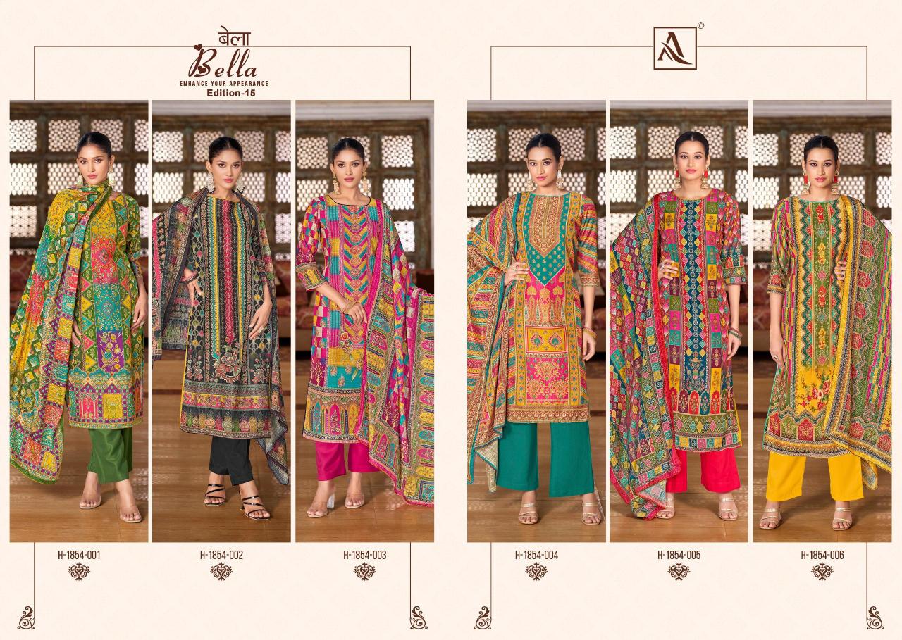 ALOK SUIT BELLA-15 WHOLESALE MARKET FOR DRESS MATERIAL