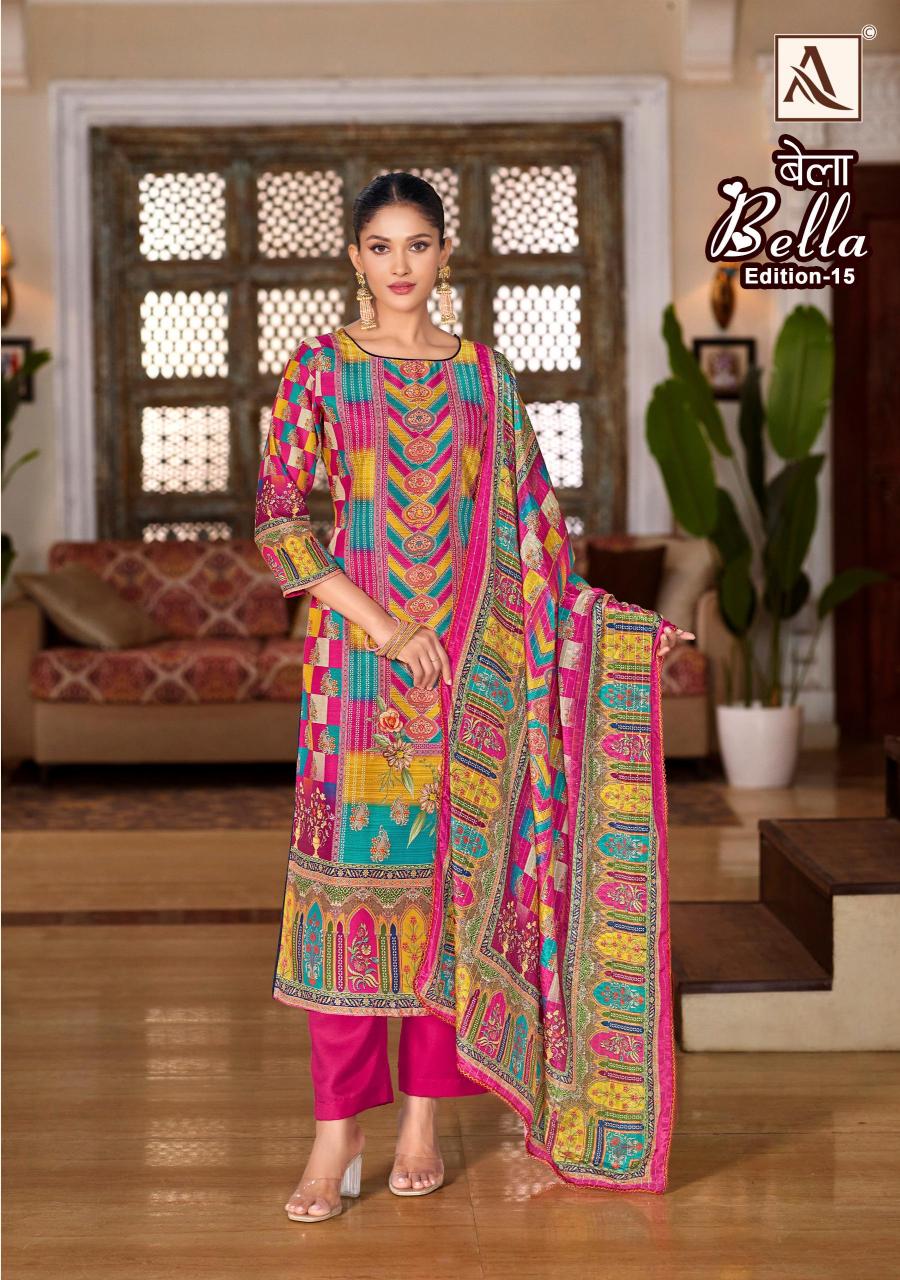ALOK SUIT BELLA-15 WHOLESALE MARKET FOR DRESS MATERIAL