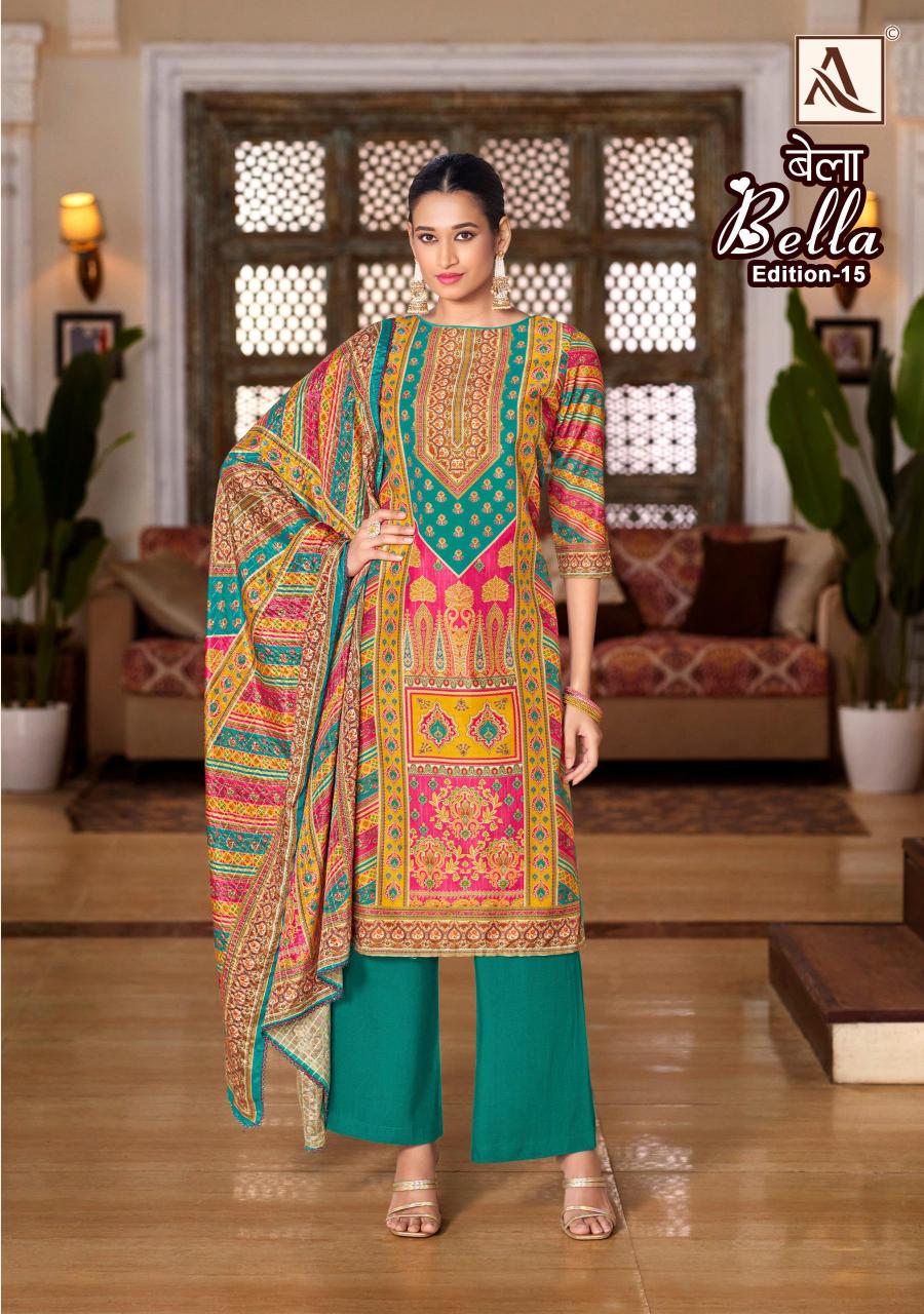 ALOK SUIT BELLA-15 WHOLESALE MARKET FOR DRESS MATERIAL