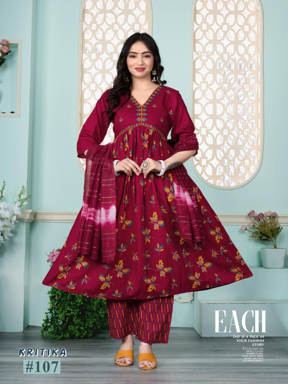 BEAUTY KRITIKA ALIYA CUT SURAT KURTI WHOLESALE MARKET ONLINE SHOPPING