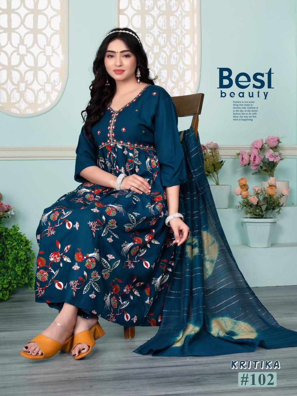 BEAUTY KRITIKA ALIYA CUT SURAT KURTI WHOLESALE MARKET ONLINE SHOPPING