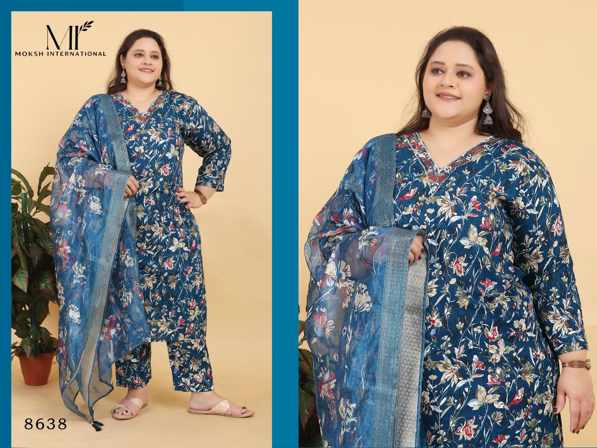 BIG SIZE ANGLE VOL-1 D-8638 WHOLESALE CLOTH MARKET IN SURAT WITH PRICE