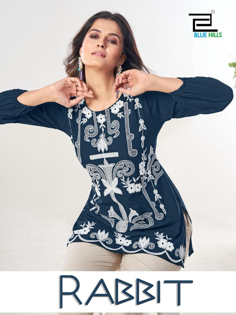 BLUE HILLS RABBIT SHORT TOP KURTIS WHOLESALE ONLINE SHOPPING CASH ON DELIVERY