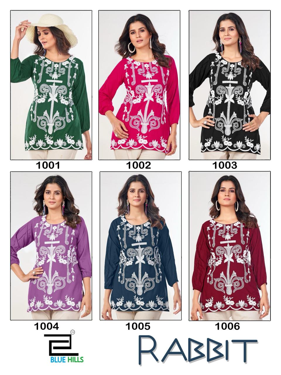 BLUE HILLS RABBIT SHORT TOP KURTIS WHOLESALE ONLINE SHOPPING CASH ON DELIVERY
