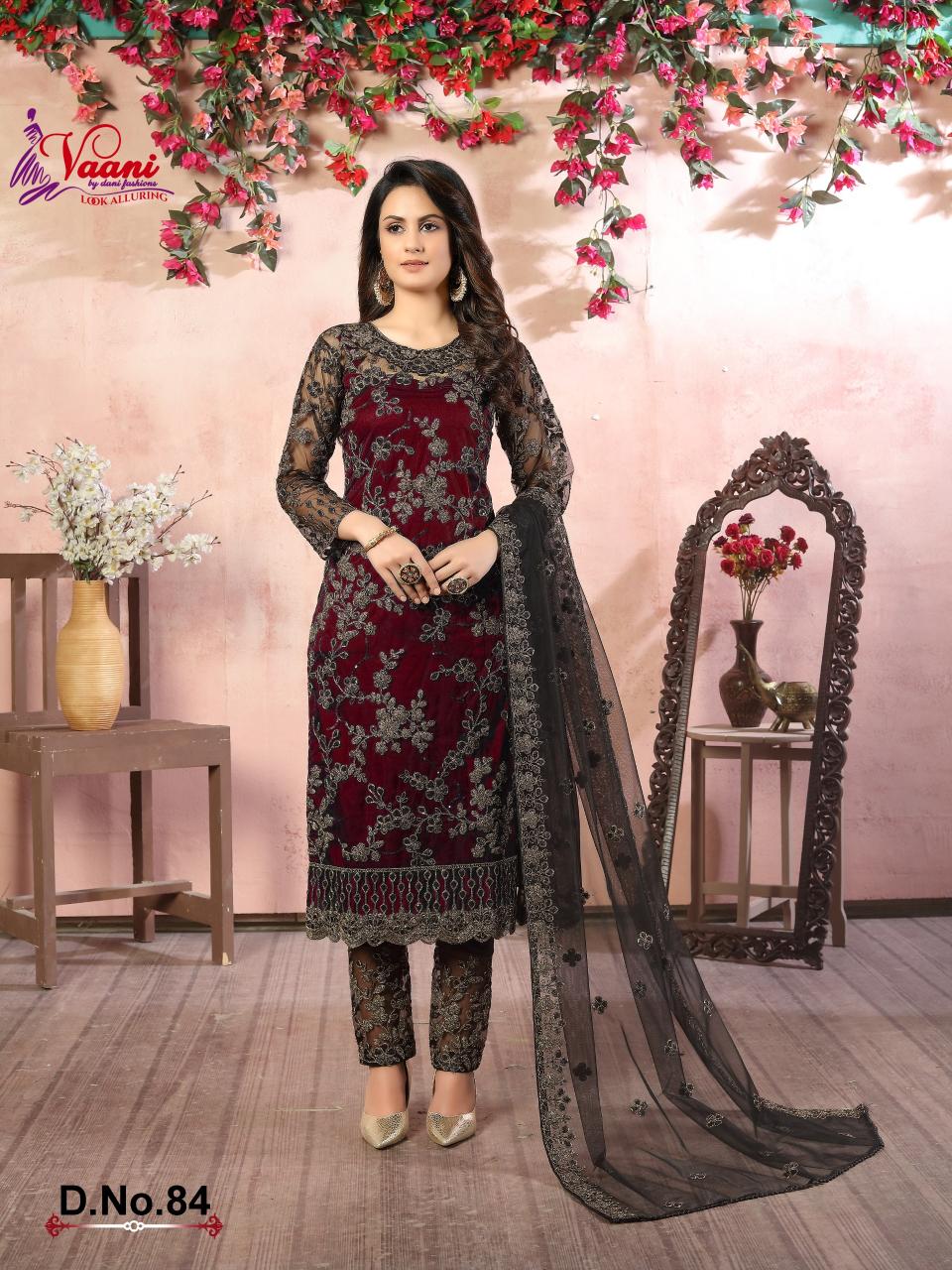DANI VAANI VOL-8 NET WITH HEAVY CORDING LADIES DRESS MATERIAL WHOLESALERS IN MUMBAI