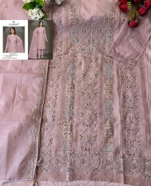 FLORENT D -1025ABCD HEAVY EMBROIDERY WHOLESALE DRESS MATERIAL MARKET IN AHMEDABAD