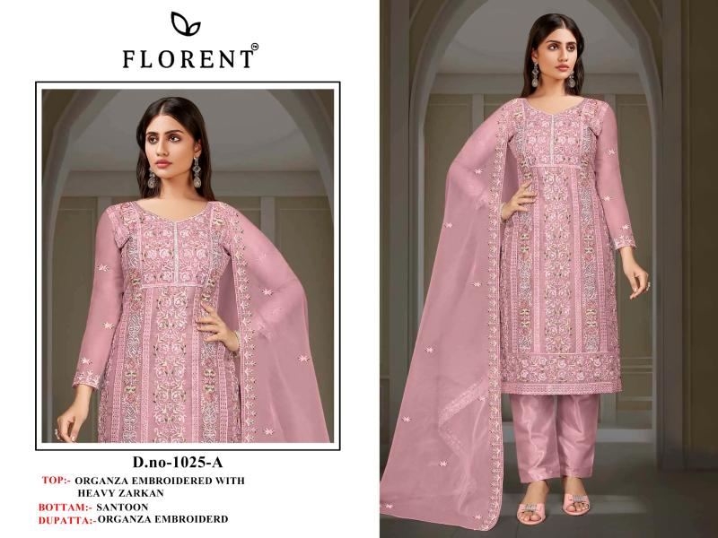 FLORENT D -1025ABCD HEAVY EMBROIDERY WHOLESALE DRESS MATERIAL MARKET IN AHMEDABAD
