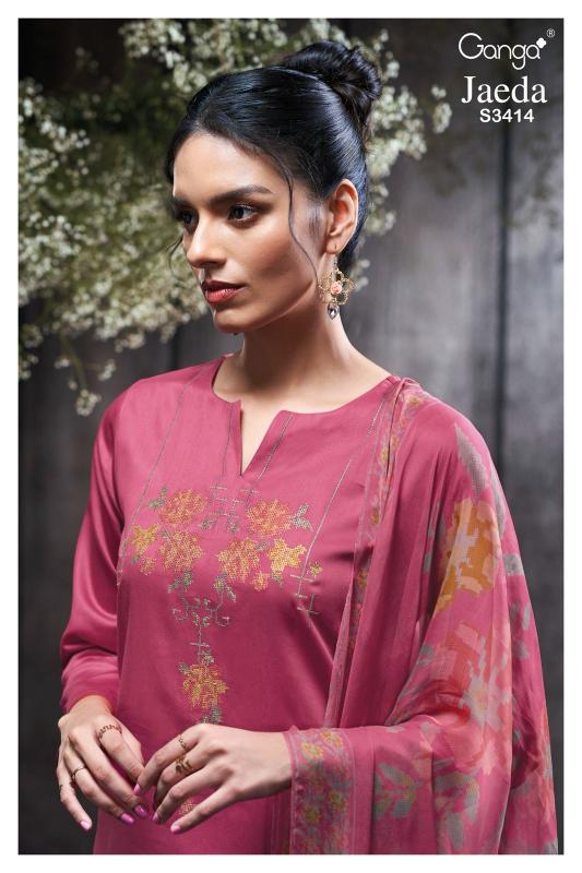 GANGA JAEDA 3414 COTTON SILK WHOLESALE LATEST SALWAR KAMEEZ DESIGNS CATALOGUE