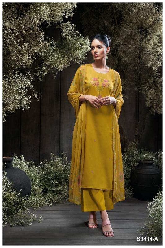 GANGA JAEDA 3414 COTTON SILK WHOLESALE LATEST SALWAR KAMEEZ DESIGNS CATALOGUE